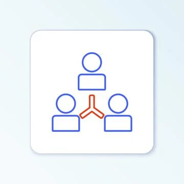 Line Project team base icon isolated on white background. Business analysis and Illustrazione stock