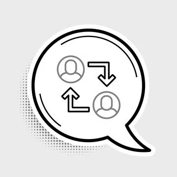 Line Project team base icon isolated on grey background. Business analysis and イラスト素材