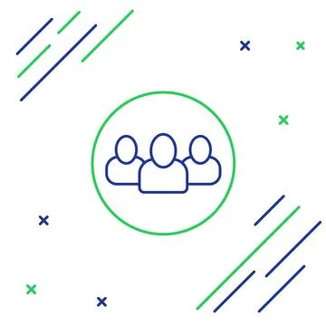 Line Project team base icon isolated on white background. Business analysis and Stock Illustration