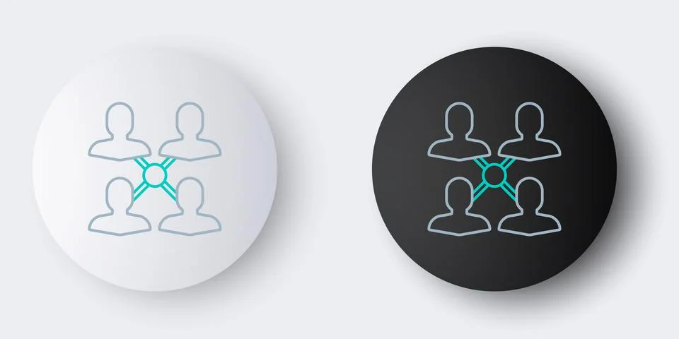 Line Project team base icon isolated on grey background. Business analysis and Stockillustratie