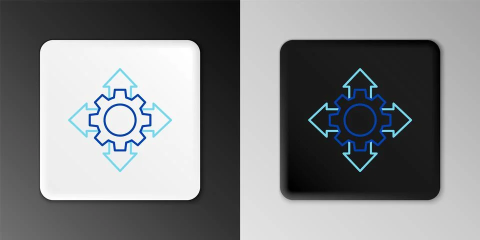 Line Project team base icon isolated on grey background. Business analysis and Illustrazione stock