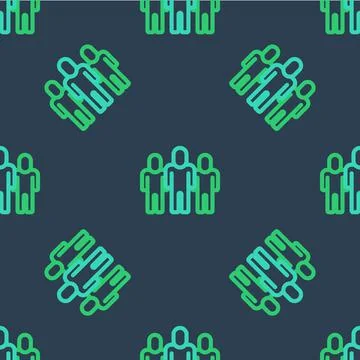 Line Project team base icon isolated seamless pattern on blue background. Bus Illustrazione stock