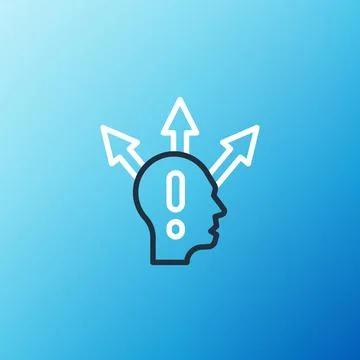 Line Project team base icon isolated on blue background. Business analysis an Stockillustratie