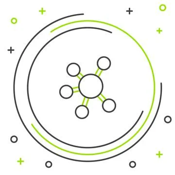 Line Project team base icon isolated on white background. Business analysis and Illustrazione stock