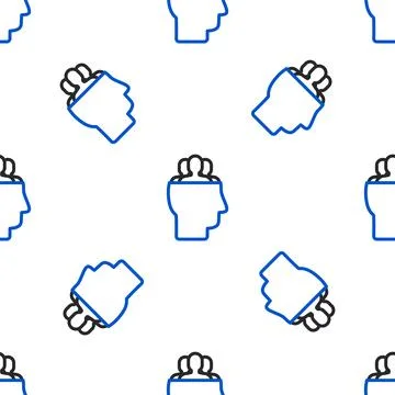 Line Project team base icon isolated seamless pattern on white background Stock Illustration