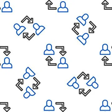 Line Project team base icon isolated seamless pattern on white background Illustrazione stock