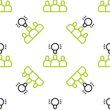 Line Project team base icon isolated seamless pattern on white background Stock Illustration