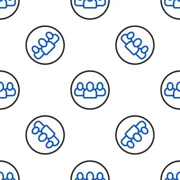 Line Project team base icon isolated seamless pattern on white background. .. Stock Illustration