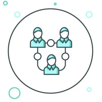 Line Project team base icon isolated on white background. Business analysis.. 스톡 일러스트