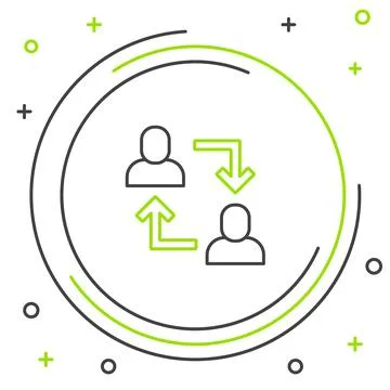 Line Project team base icon isolated on white background. Business analysis.. Illustrazione stock