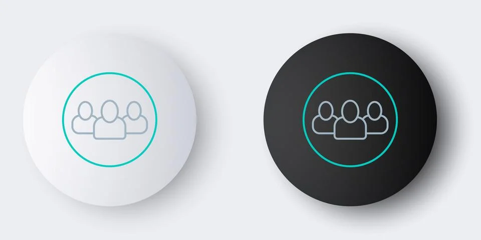 Line Project team base icon isolated on grey background. Business analysis .. Stock Illustration