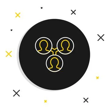 Line Project team base icon isolated on white background. Business analysis.. Stock Illustration