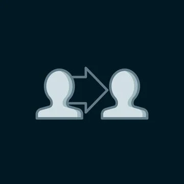 Line Project team base icon isolated on black background. Business analysis.. Stockillustratie