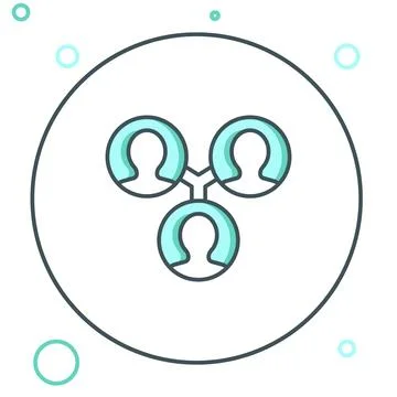 Line Project team base icon isolated on white background. Business analysis.. Illustrazione stock