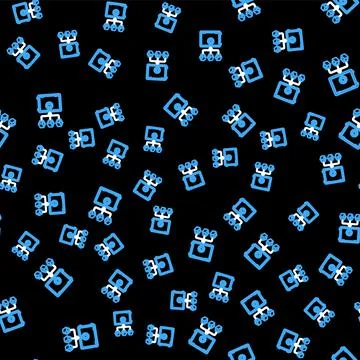 Line Proof of stake icon isolated seamless pattern on black background Stock Illustration