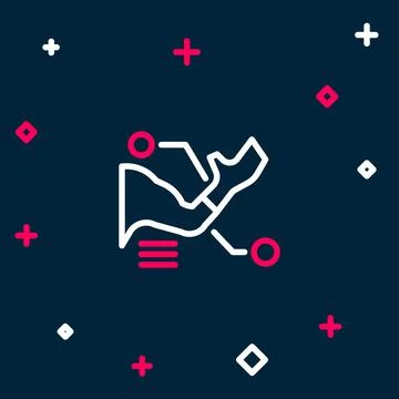 Line Prosthesis hand icon isolated on blue background. Futuristic concept of 스톡 일러스트