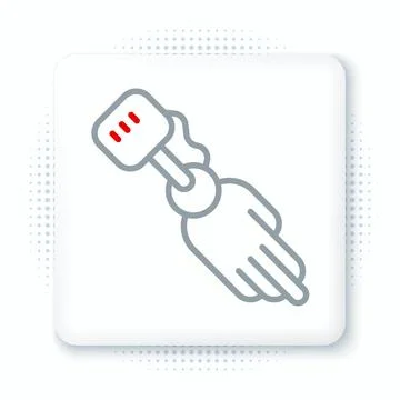 Line Prosthesis hand icon isolated on white background. Futuristic concept .. 스톡 일러스트