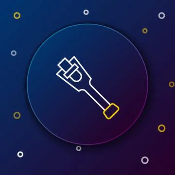Line Prosthesis leg icon isolated on blue background. Futuristic concept of 스톡 일러스트