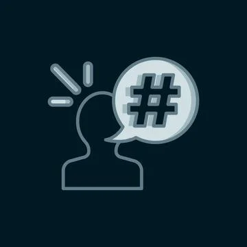 Line Protest icon isolated on black background. Meeting, protester, picket, s Stock Illustration