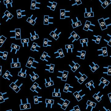 Line Protest icon isolated seamless pattern on black background. Meeting Stock Illustration