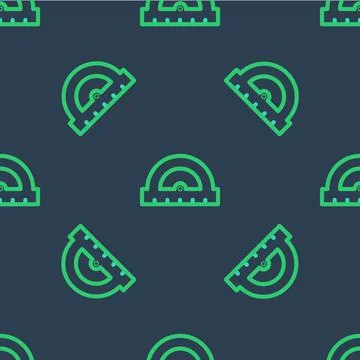 Line Protractor grid for measuring degrees icon isolated seamless pattern on Illustrazione stock