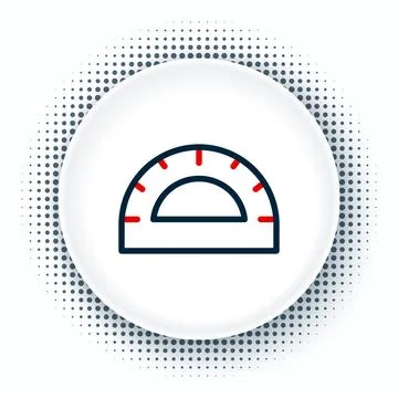 Line Protractor grid for measuring degrees icon isolated on white backgroun.. Stock Illustration