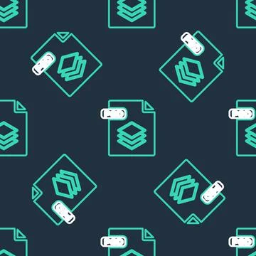 Line PSD file document. Download psd button icon isolated seamless pattern on Illustrazione stock