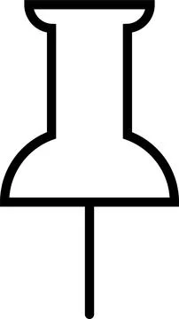 Line push pin icon, editable stroke EPS10 Stock Illustration