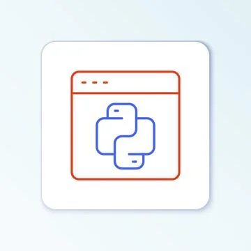 Line Python programming language icon isolated on white background. Python co Stock Illustration