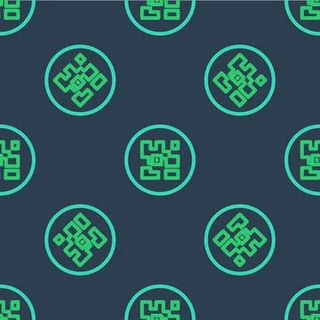 Line QR code sample for smartphone scanning icon isolated seamless pattern on Stock Illustration