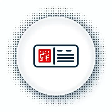 Line QR code ticket train icon isolated on white background. Colorful outline 스톡 일러스트