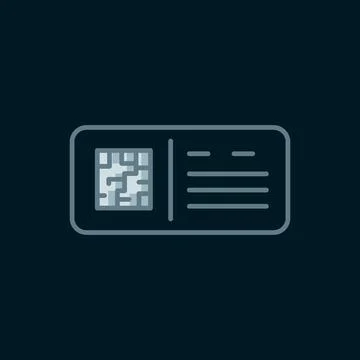 Line QR code ticket train icon isolated on black background. Flat filled ou.. Stock Illustration