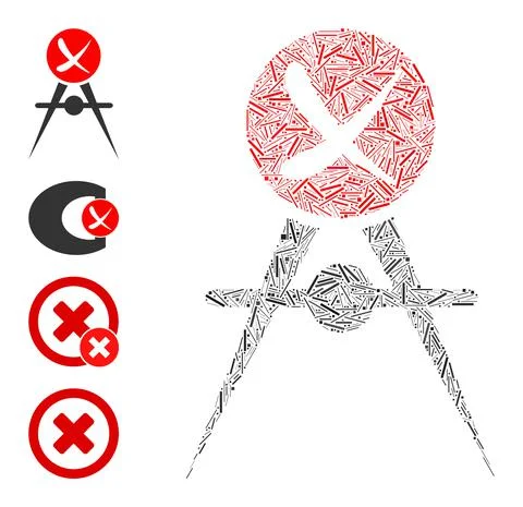 Line Quality Control Failed Icon Vector Mosaic Illustrazione stock