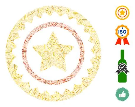Line Quality Stamp Icon Vector Collage Illustrazione stock