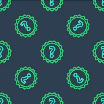 Line Question mark icon isolated seamless pattern on blue background. FAQ sign Illustrazione stock