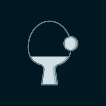 Line Racket for playing table tennis icon isolated on black background. Fla.. Stock Illustration