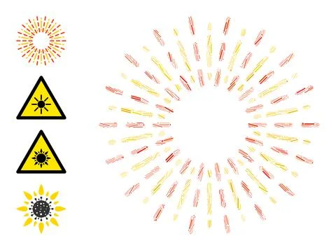 Line Radiation Rays Icon Vector Collage Stockillustratie