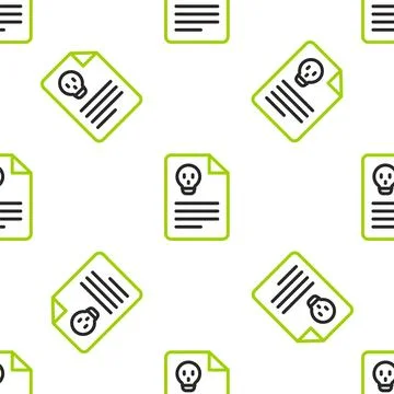 Line Radiation warning document icon isolated seamless pattern on white bac.. 스톡 일러스트
