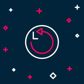Line Radius icon isolated on blue background. Colorful outline concept. Vector Stock Illustration