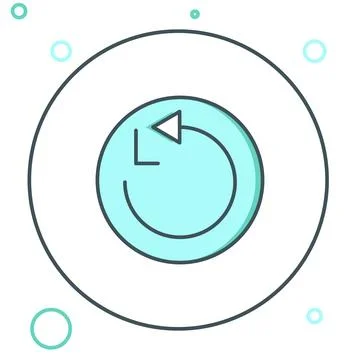 Line Radius icon isolated on white background. Colorful outline concept. Vect Illustrazione stock