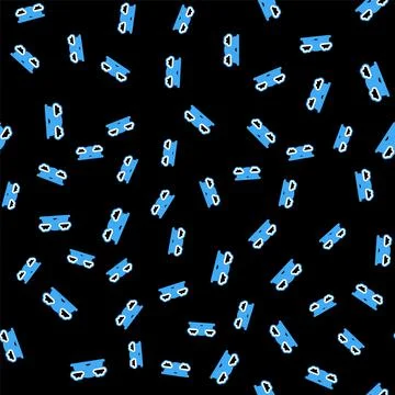 Line Rainbow with clouds icon isolated seamless pattern on black background Stock Illustration