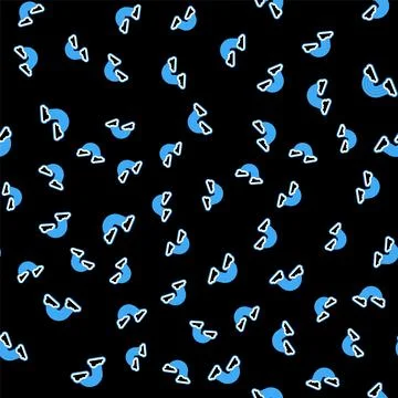 Line Rainbow with clouds icon isolated seamless pattern on black background Illustrazione stock