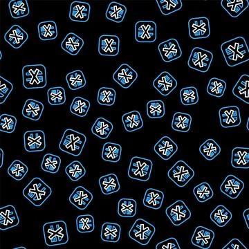 Line Ramadan fasting icon isolated seamless pattern on black background Stock Illustration