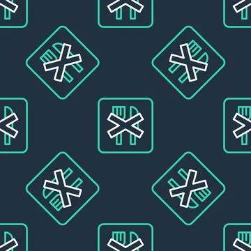 Line Ramadan fasting icon isolated seamless pattern on black background. Re.. Stock Illustration