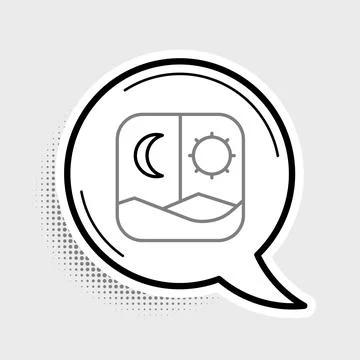 Line Ramadan fasting icon isolated on grey background. Fast day and night. .. Stock Illustration