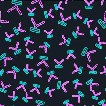 Line Rapper chain icon isolated seamless pattern on black background.  Vector Illustrazione stock