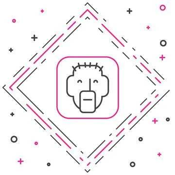 Line Rapper icon isolated on white background. Colorful outline concept. Vector Stock Illustration