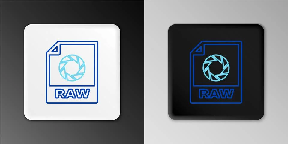 Line RAW file document. Download raw button icon isolated on grey background 스톡 일러스트