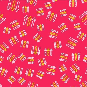 Line Reagent bottle for physics and chemistry icon isolated seamless pattern on Stock Illustration