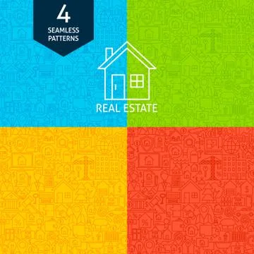 Line Real Estate Patterns Ilustração Stock